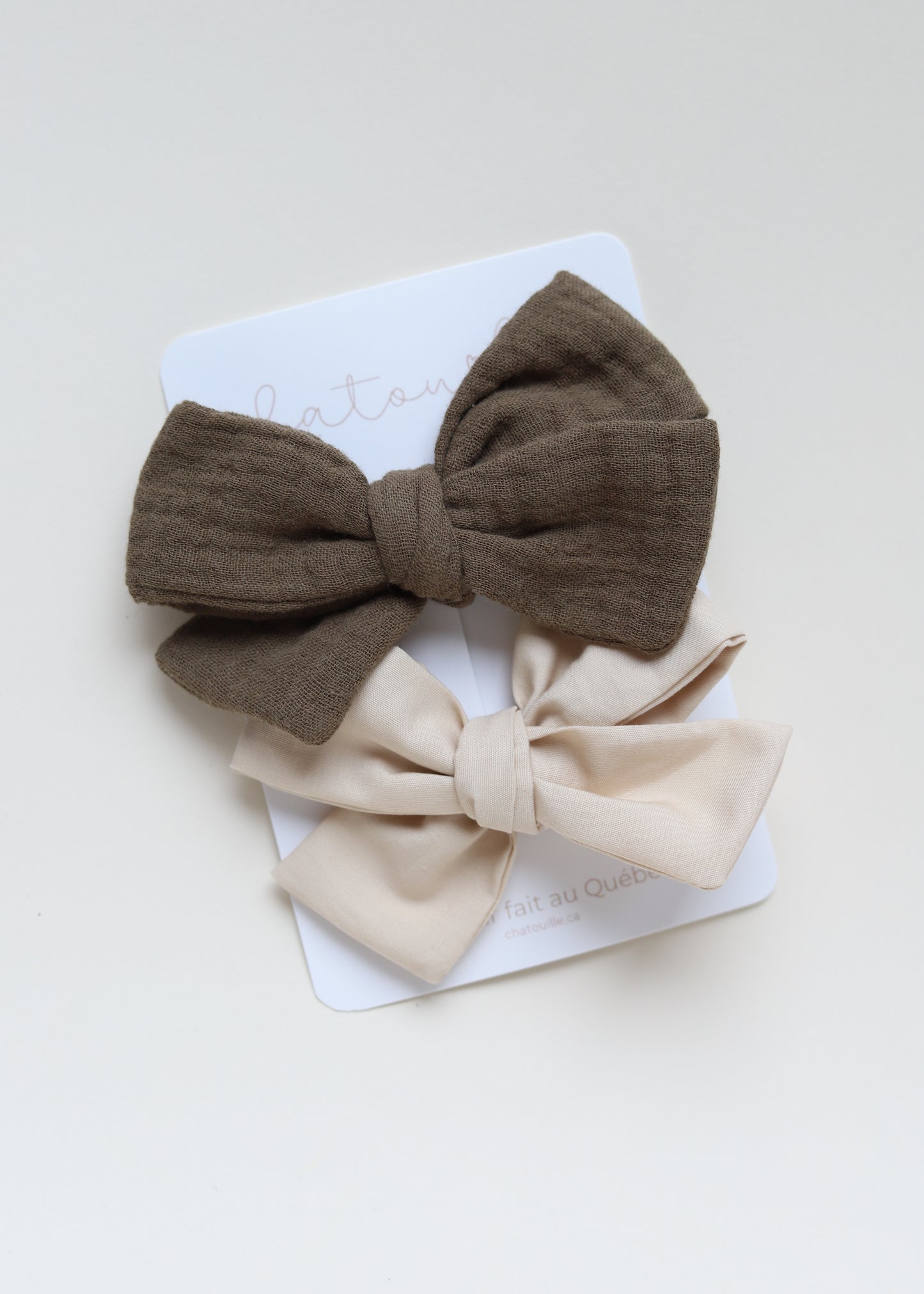 Duo boucles régulières - uni beige et mousseline khaki