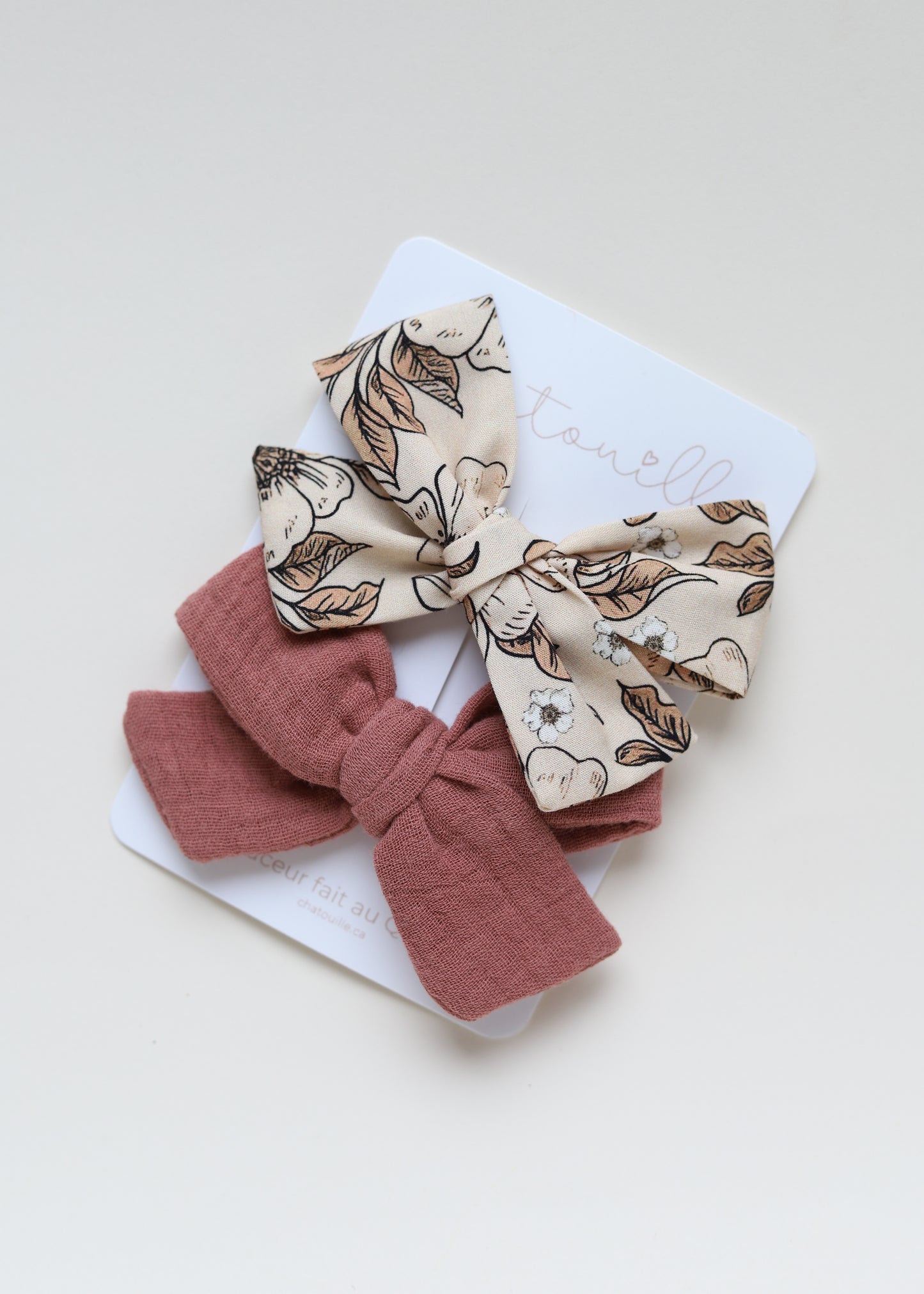 Duo boucles régulières - motif Terra et mousseline blush