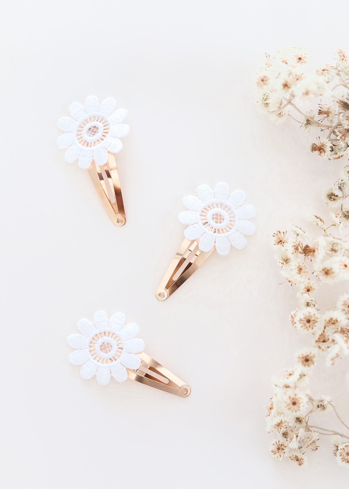 Snap clip - Fleur blanche