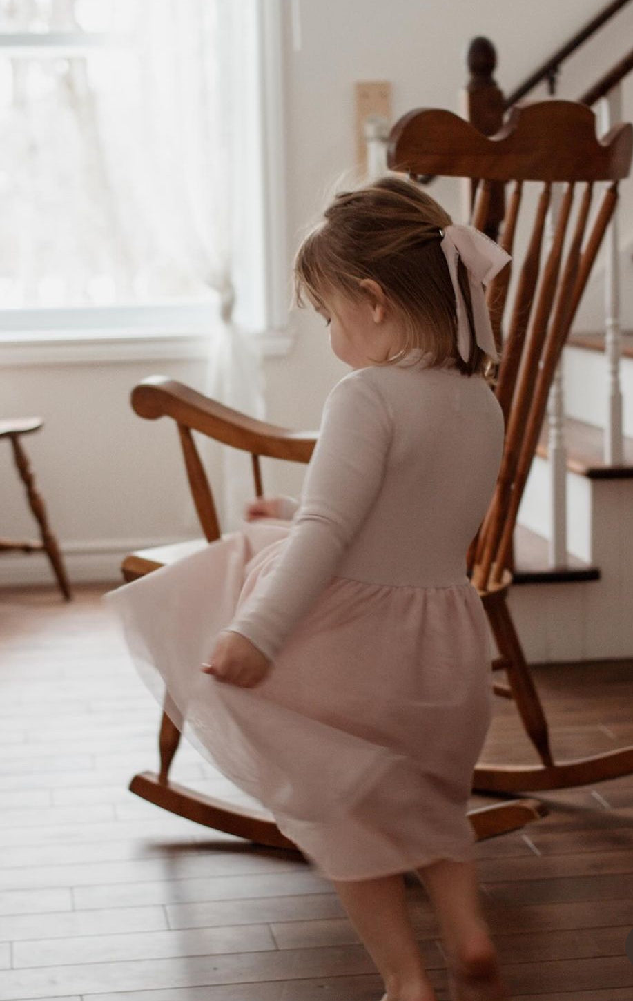 Boucle longue - douce soie rose