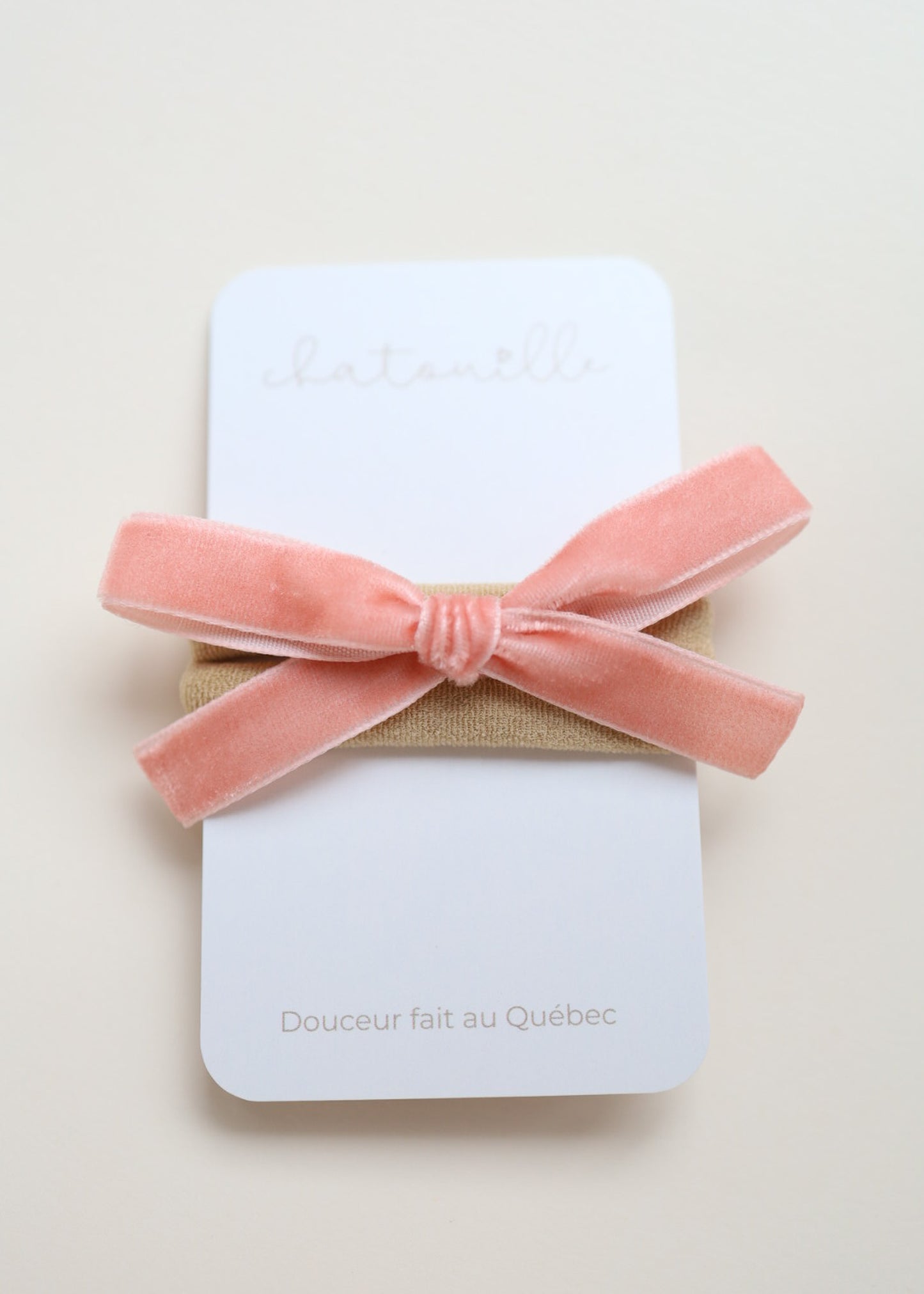 Petites boucles - velours rose corail