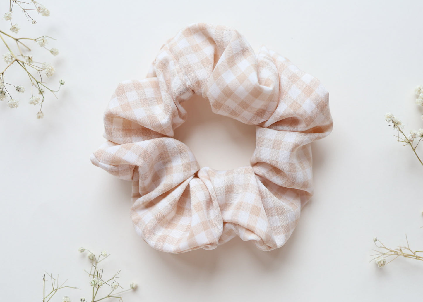 Chouchou - Chiffon carreauté beige