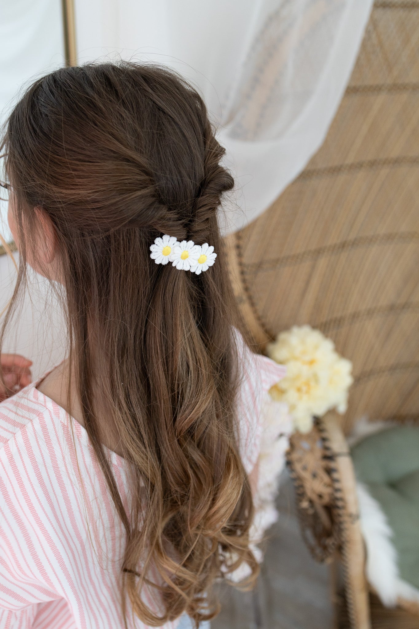Pince pour cheveux - marguerites dorées