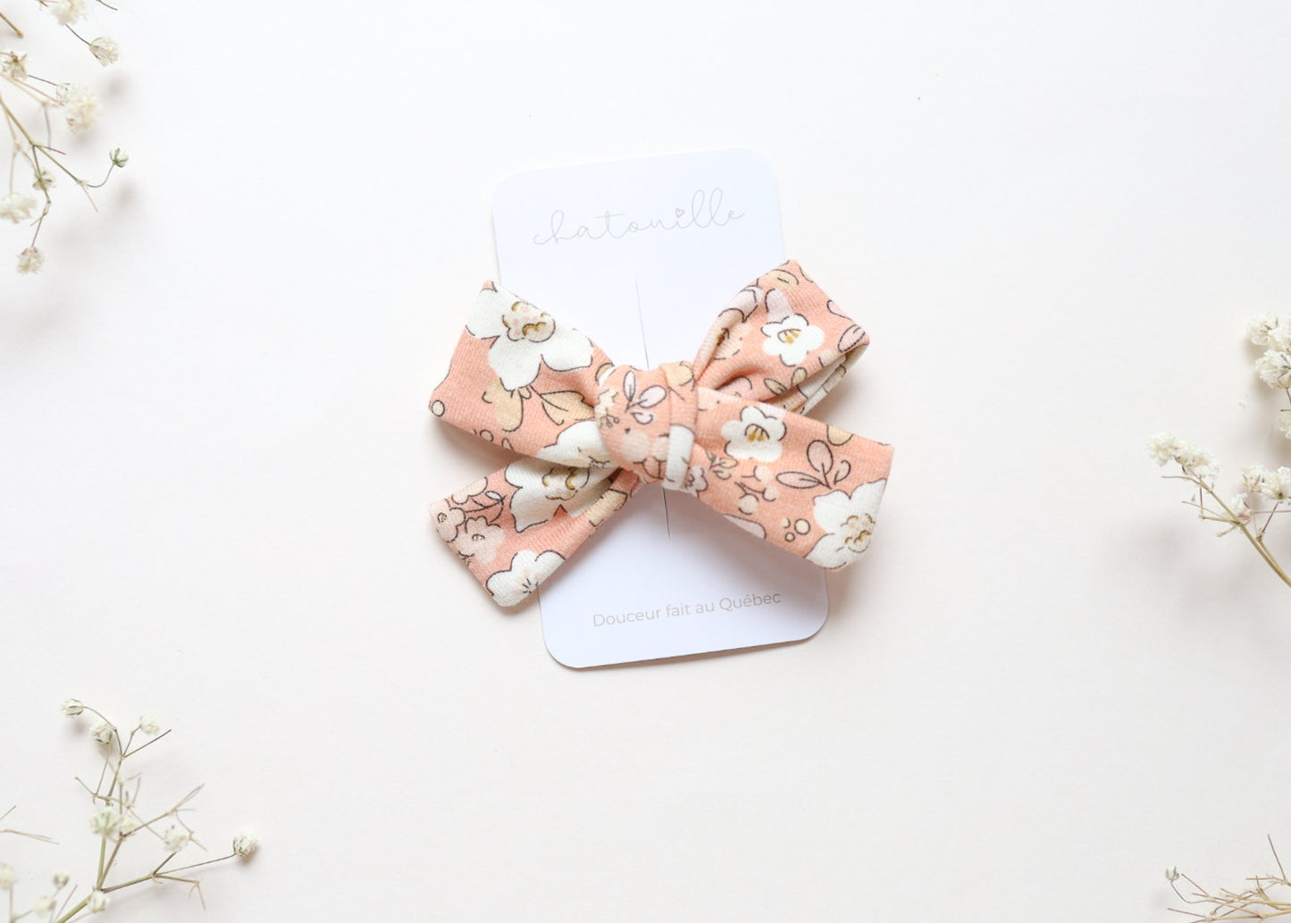 Boucle pigtails - Floral corail